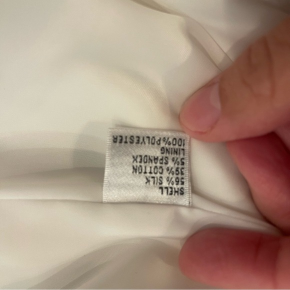 Vintage Talbots Blazer Jacket Womens Size 12 Ivory Viscose Silk Blend One Button - Picture 6 of 9